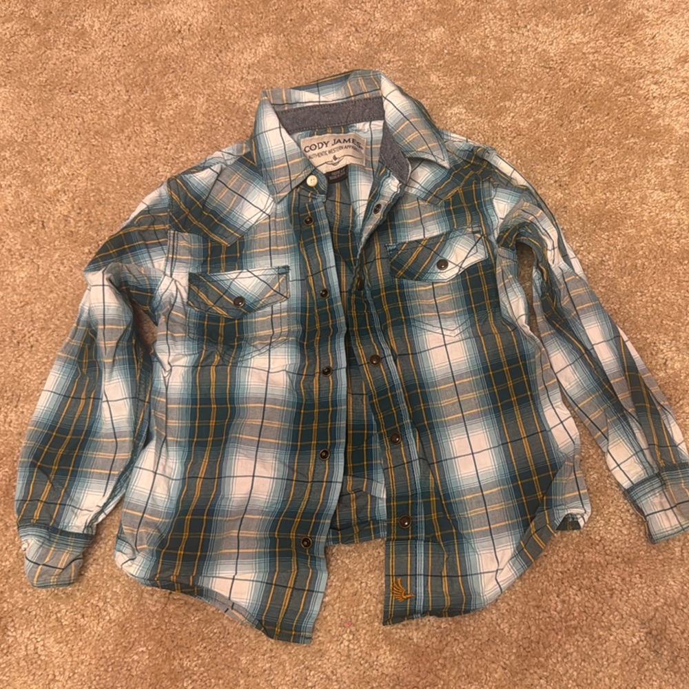Cody James Kids Blue Plaid Button Down Shirt